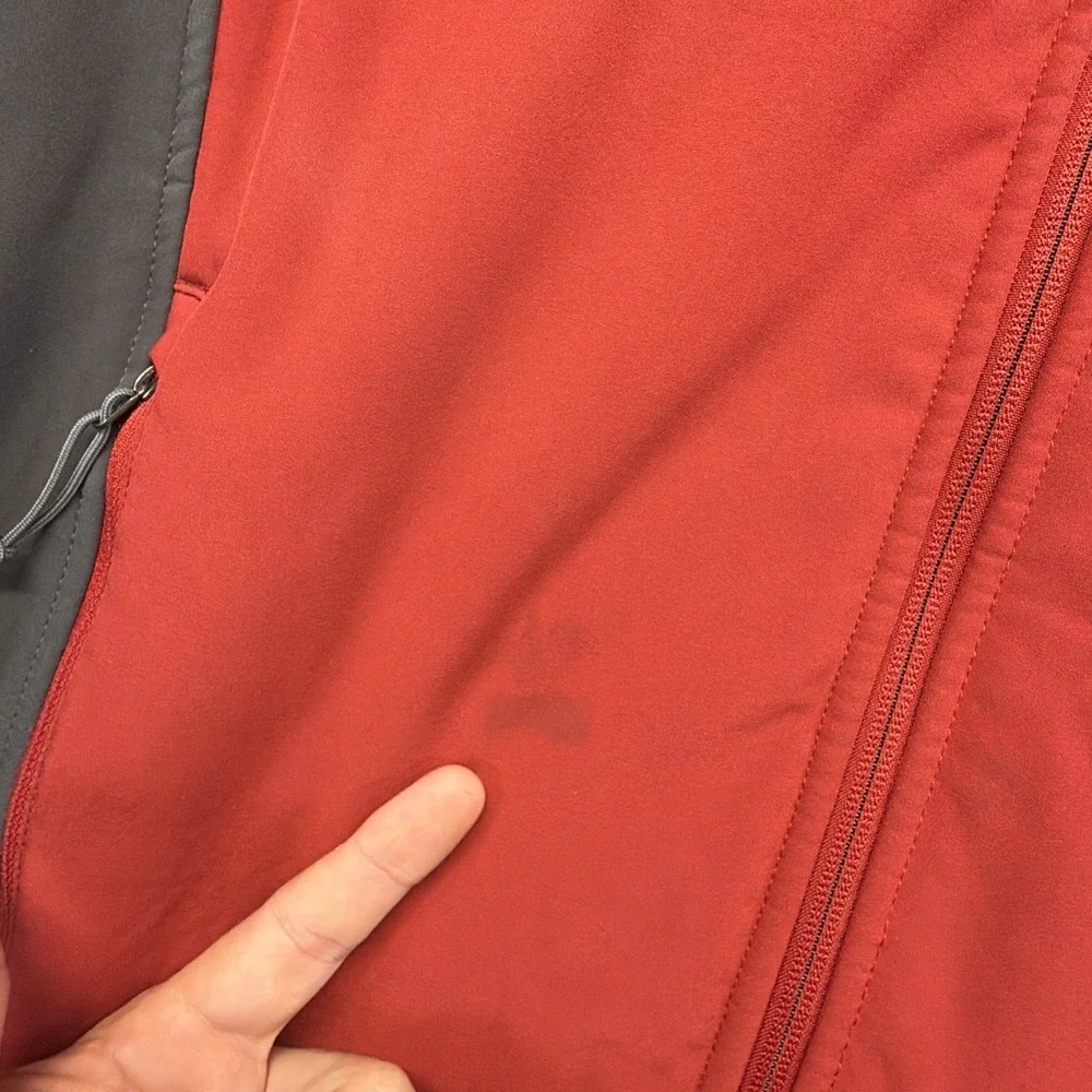 The North Face Windwall Jacket Mens Large Red Sherpa Lined Full Zip Windbreaker